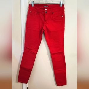 Express size 2 Red skinny pants, length is short